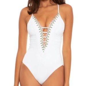 Becca Layla Plunge One-Piece Swimsuit Size Large